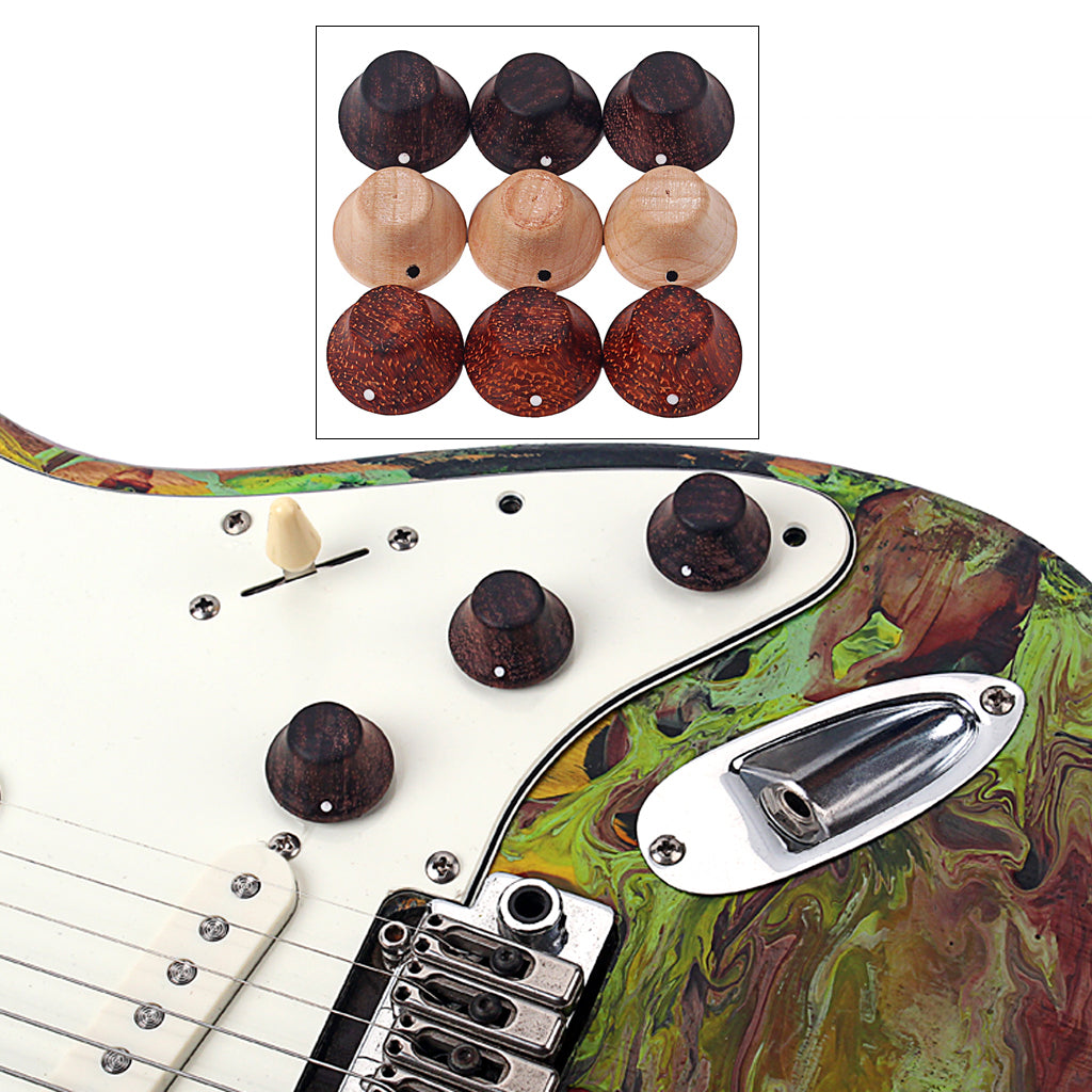 Wood guitar control knob rosewood or Beach finish tone or volume