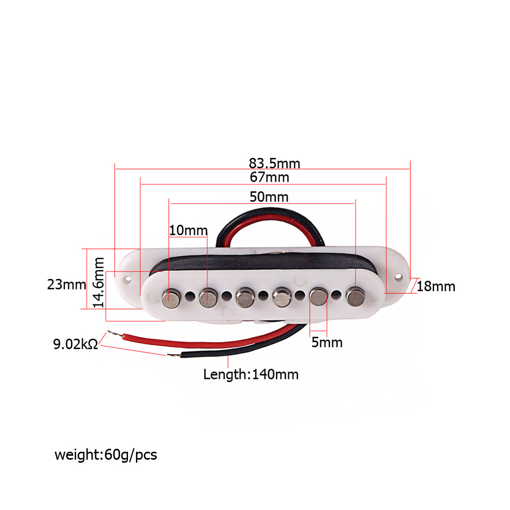 1PCS Vintage Alnico 5 Pickup Single Coil Guitar Pickup Middle Pickup Choose Flat Pole Top 50mm