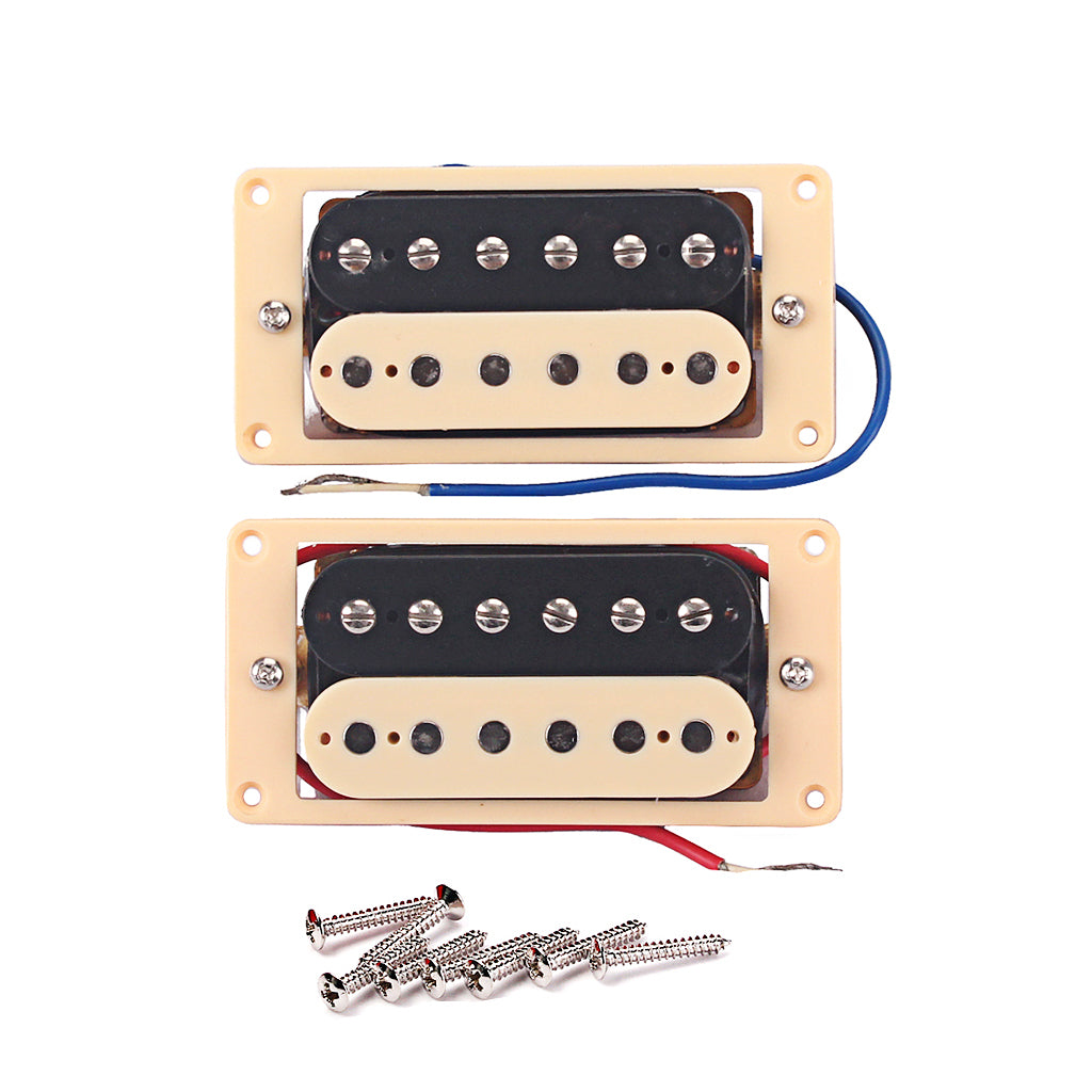1 Set of 2pcs Zebra Red&Black Humbucker Double Coil Pickups Neck&Bridge For LP Electric Guitar Pickups