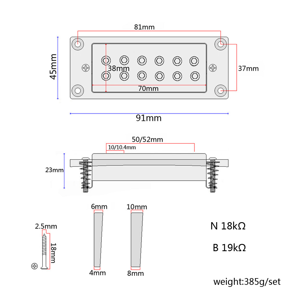 Guitar Humbucker Pickups for LP Electric Guitars with Mounting Screws