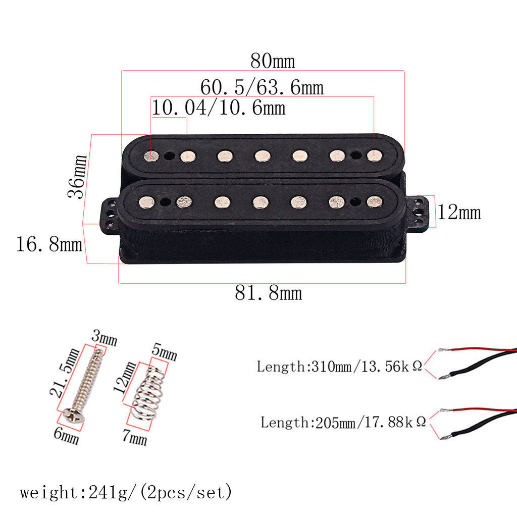 7 strings fiber alnico v neck and Bridge Pickup Humbucker Guitar