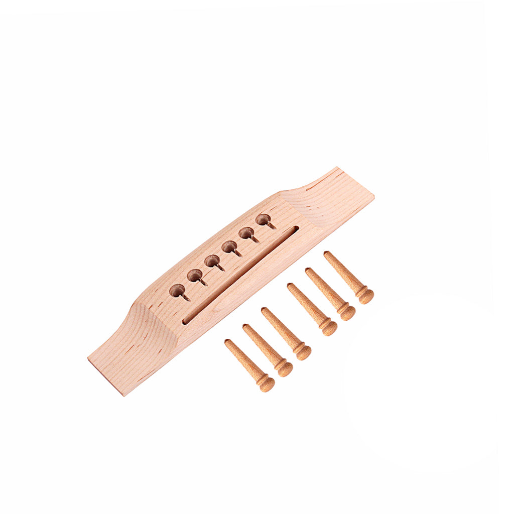 Maplewood 6 string Acoustic guitar Bridge and pins new