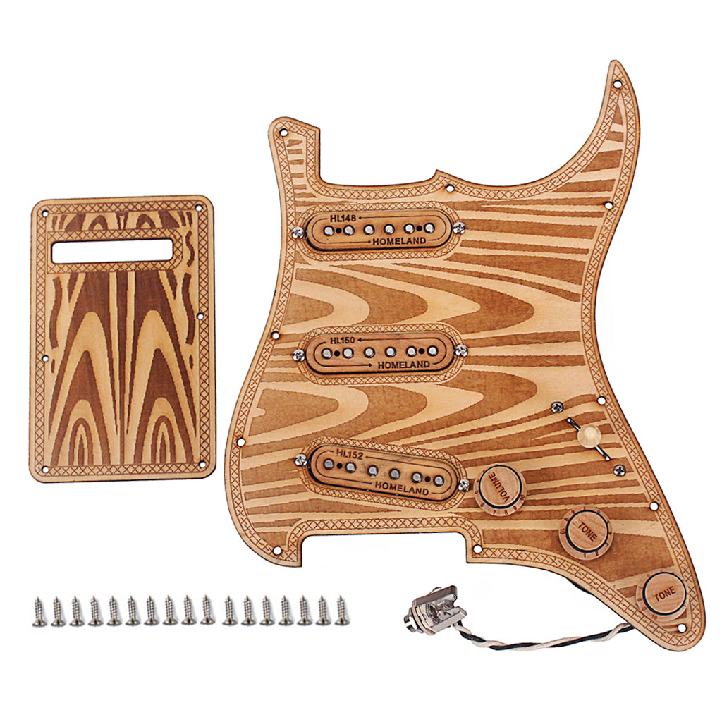 Prewired-Loaded SSS maple wood Pickguard Alnico V Pickups for Strat Guitar