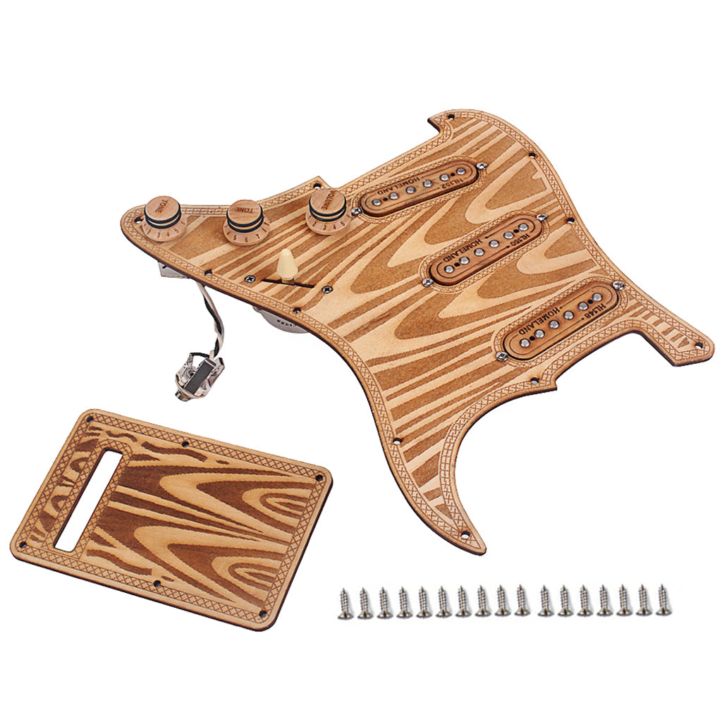 Prewired-Loaded SSS maple wood Pickguard Alnico V Pickups for Strat Guitar