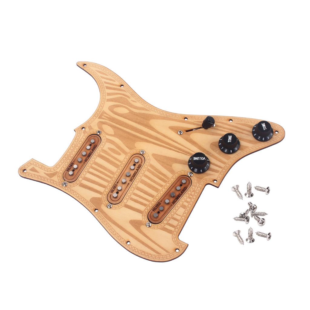 Prewired-Loaded SSS maple wood Pickguard Alnico V Pickups for Strat Guitar