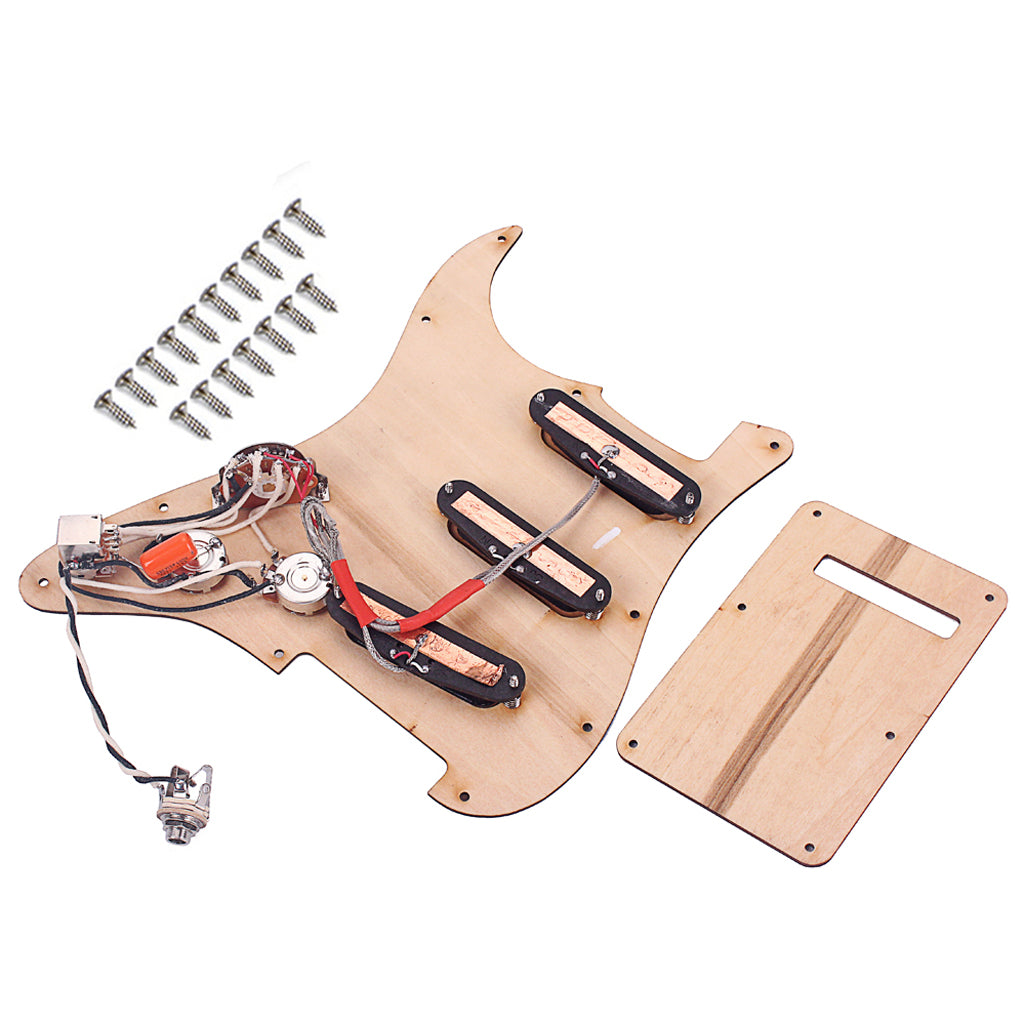 Prewired-Loaded SSS maple wood Pickguard Alnico V Pickups for Strat Guitar
