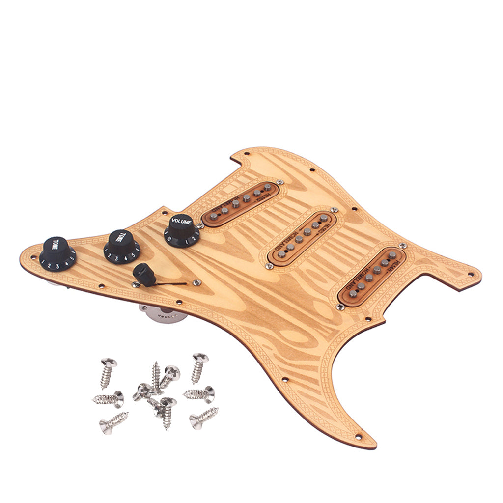 Prewired-Loaded SSS maple wood Pickguard Alnico V Pickups for Strat Guitar