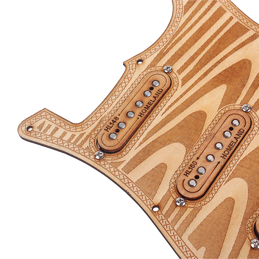 Prewired-Loaded SSS maple wood Pickguard Alnico V Pickups for Strat Guitar
