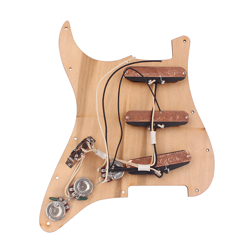Prewired-Loaded SSS maple wood Pickguard Alnico V Pickups for Strat Guitar