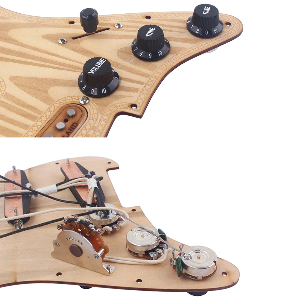 Prewired-Loaded SSS maple wood Pickguard Alnico V Pickups for Strat Guitar