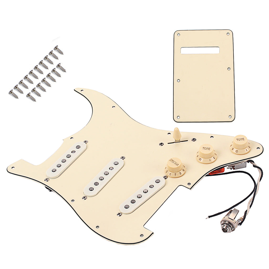 Prewired-Loaded SSS Pickguard Alnico V Pickups for Strat Guitar