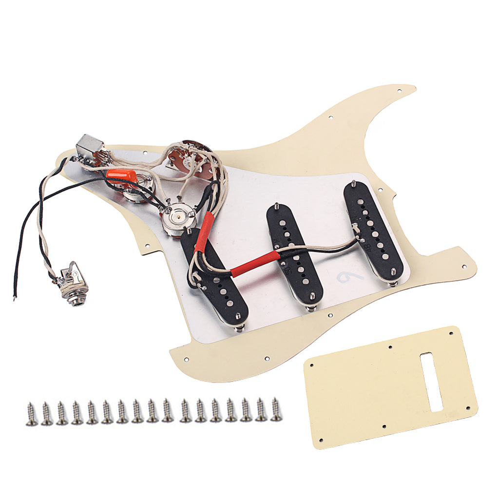 Prewired-Loaded SSS Pickguard Alnico V Pickups for Strat Guitar