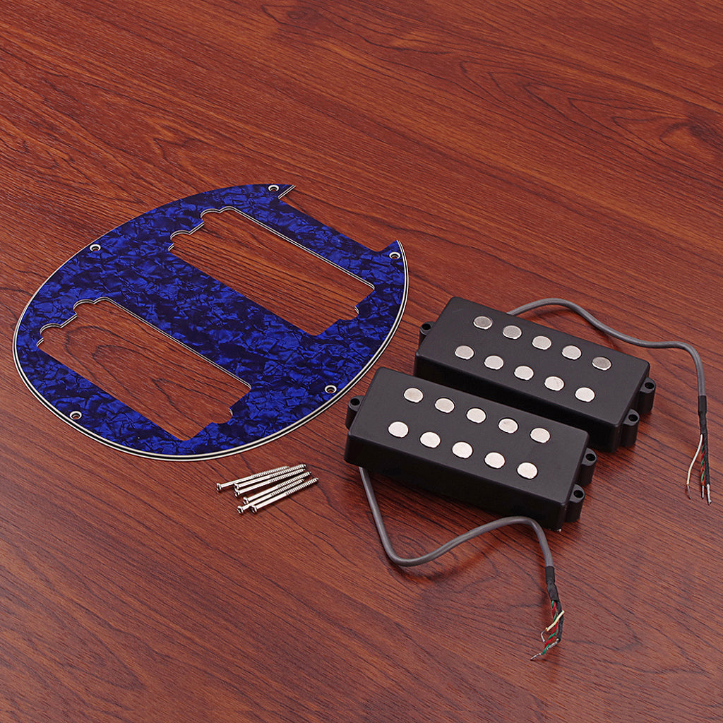 Prewired-Loaded 5-strings Guitar HH Humbucker Pickup pickguard