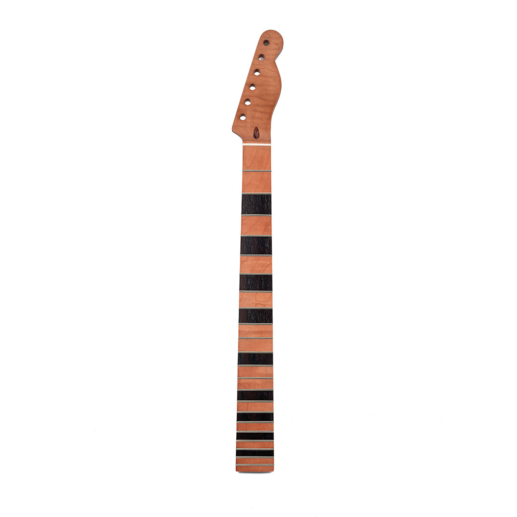 22 Fret Tiger Flame Maple Guitar Neck Replacement Maple TL Electric Guitar Neck with black wood Natural Glossy