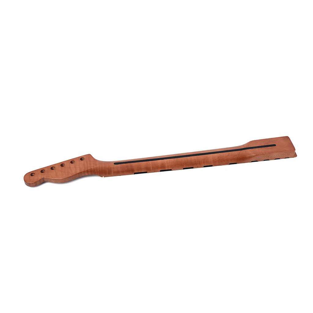 22 Fret Tiger Flame Maple Guitar Neck Replacement Maple TL Electric Guitar Neck with black wood Natural Glossy