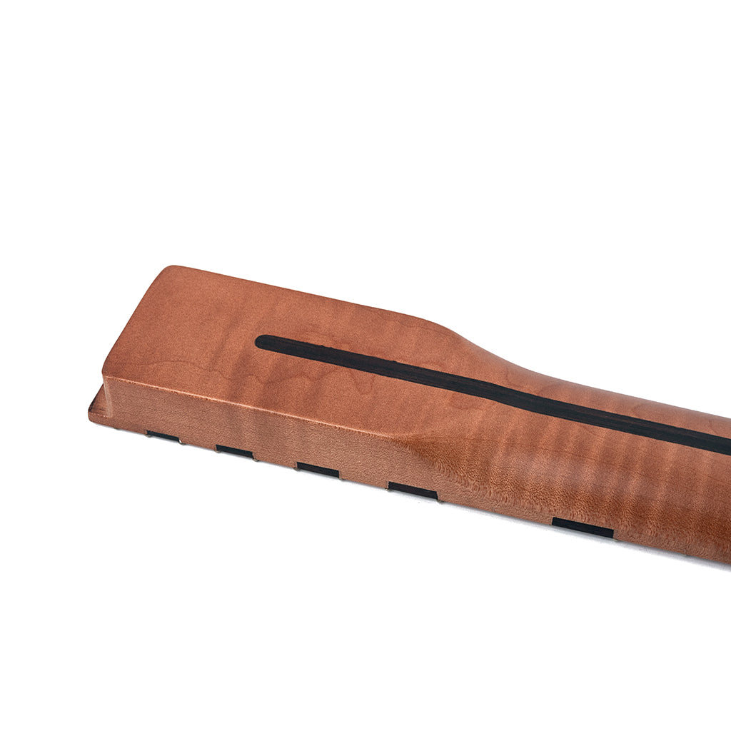 22 Fret Tiger Flame Maple Guitar Neck Replacement Maple TL Electric Guitar Neck with black wood Natural Glossy