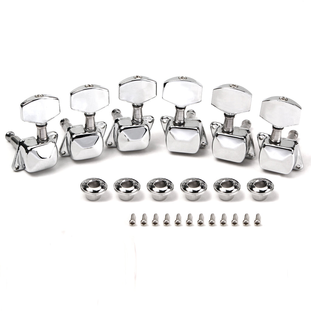 Semiclosed Guitar String Tuning Pegs Tuners Machine Heads 3L3R Chrome/Black/Gold