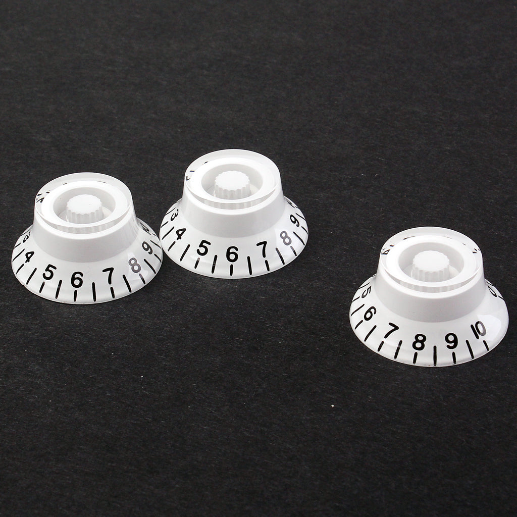 3 New White Electric Guitar Speed Knobs For ST Les Paul