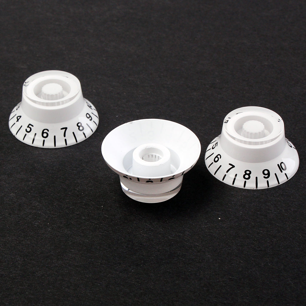 3 New White Electric Guitar Speed Knobs For ST Les Paul
