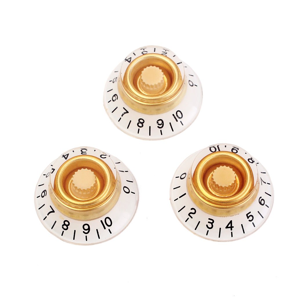 3 New White Electric Guitar Speed Knobs For ST Les Paul