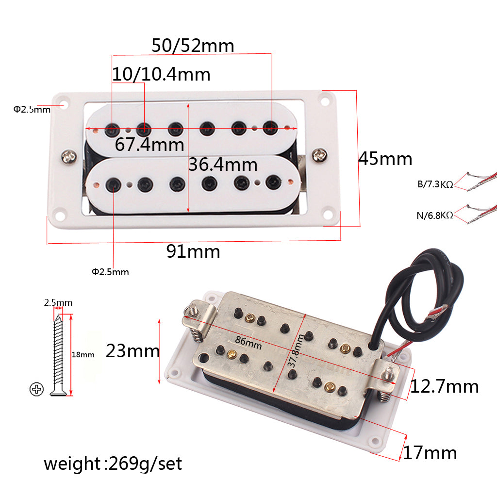 Master built 6 String Humbucker Guitar Alnico v Pickup Set
