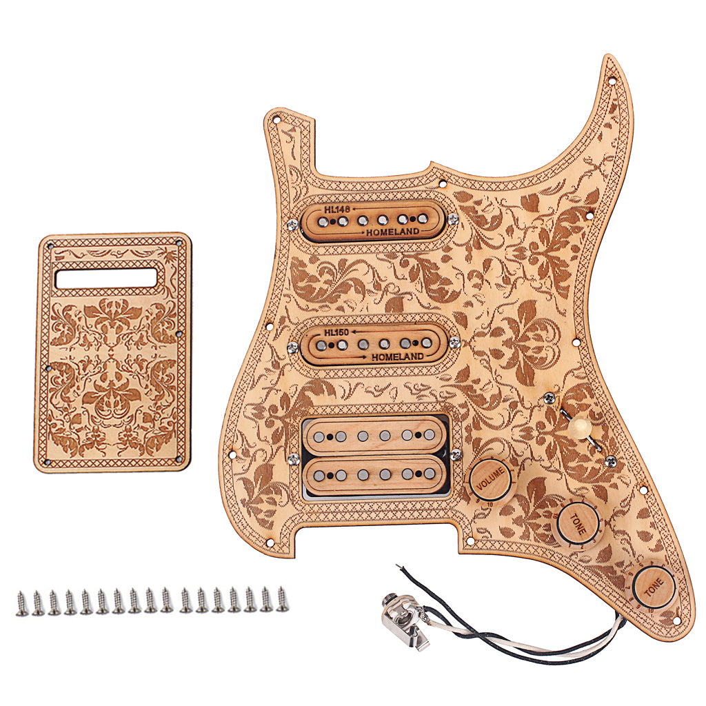 Prewired-Loaded SSH maple wood Pickguard HomeLand Pickups for Strat Guitar