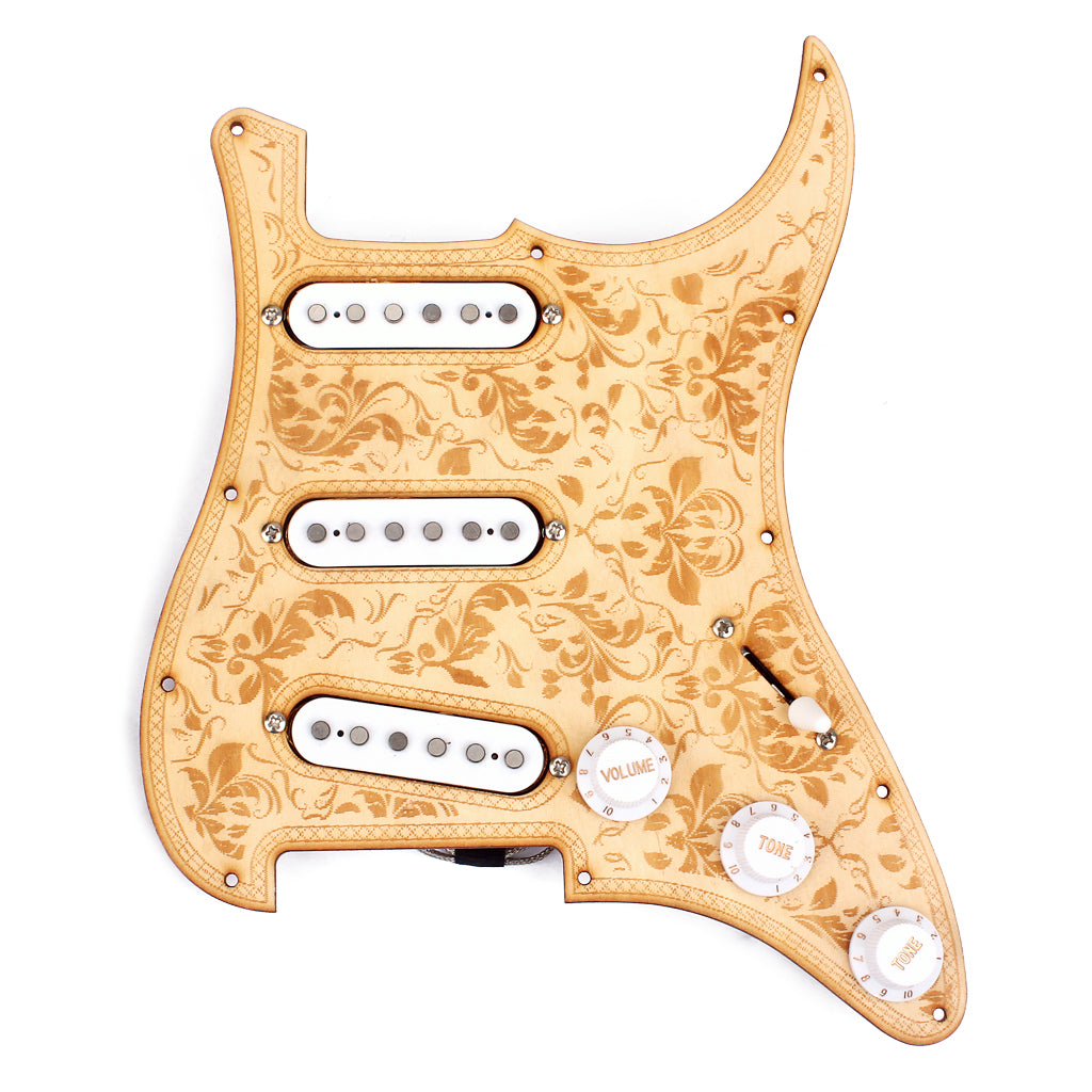 Prewired-Loaded SSS maple wood Pickguard Alnico V Pickups for Strat Guitar