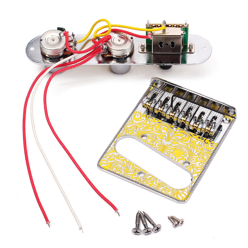 Bridge with 3 Way Switch Control Knob Plate for Electric Guitar Set