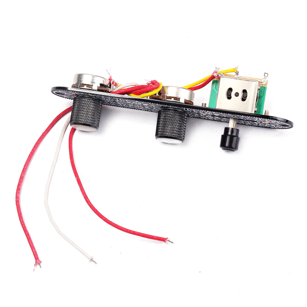 Guitar Bridge & Cupronickel Pickup & 3 Way Switch Control Knob Plate Set