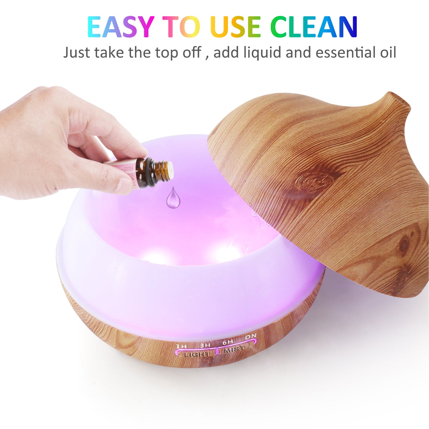 Essential Oil Diffuser with Bluetooth Speaker,400ml Aroma Diffuser,Aromatherapy Diffuser Humidifier with 4 Timer Waterless Auto Shut-Off Cool Mist Humidifier for Home Office