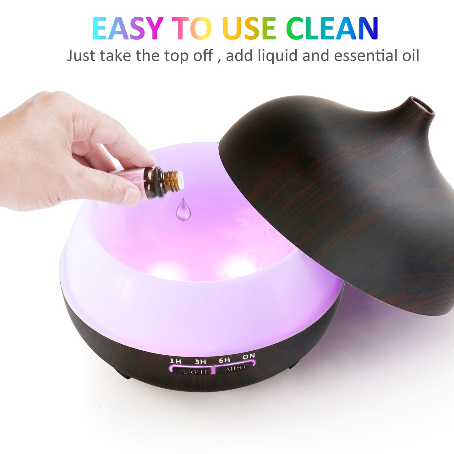 Essential Oil Diffuser with Bluetooth Speaker,400ml Aroma Diffuser,Aromatherapy Diffuser Humidifier with 4 Timer Waterless Auto Shut-Off Cool Mist Humidifier for Home Office