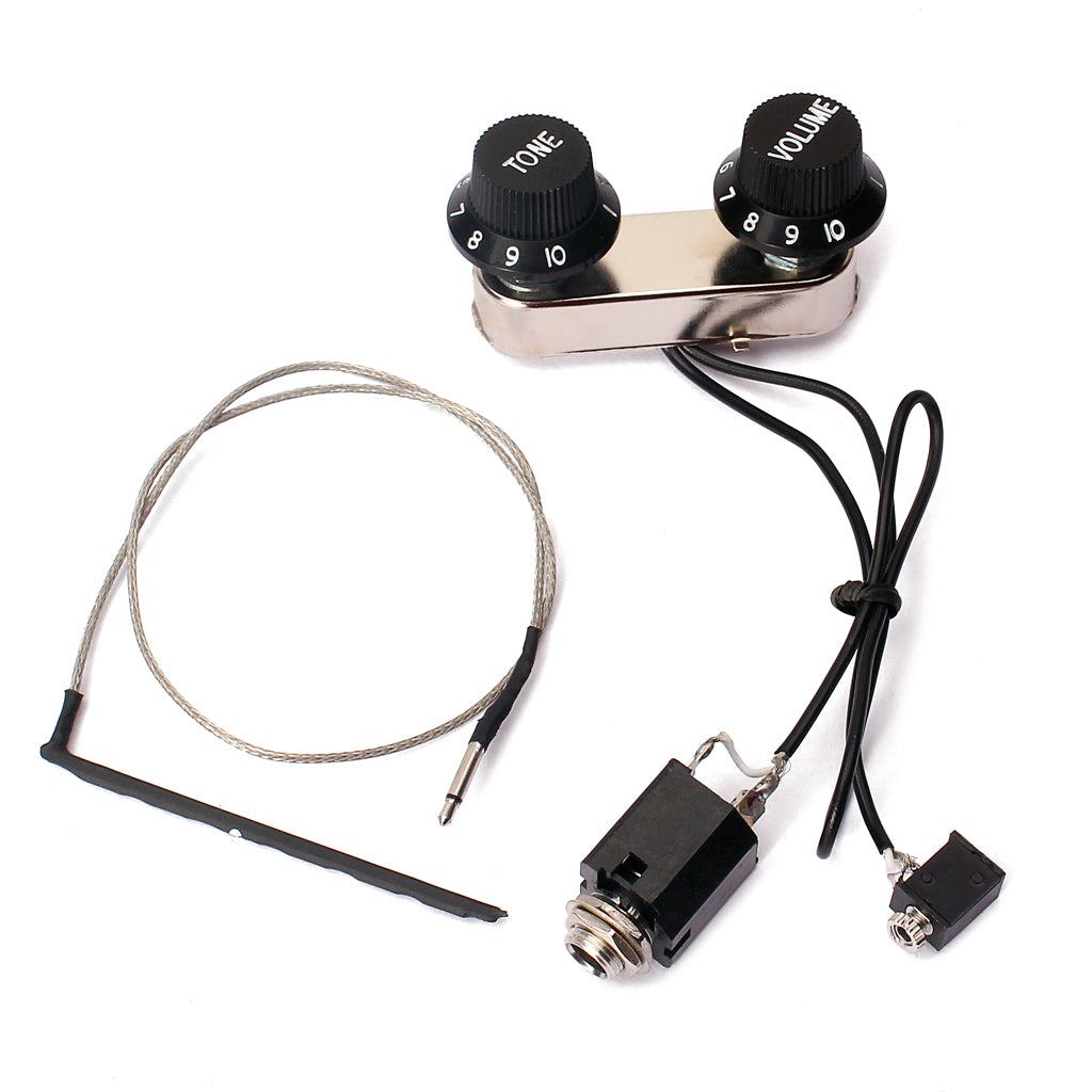 Guitar Violin Pickup Piezo Transducer Bridge Set with Tone Volume Knob