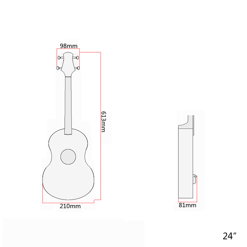 24" Spruce Sapele Ukulele Rosewood Fretboard 4 Strings Musical Instrument for various festival Gift Present