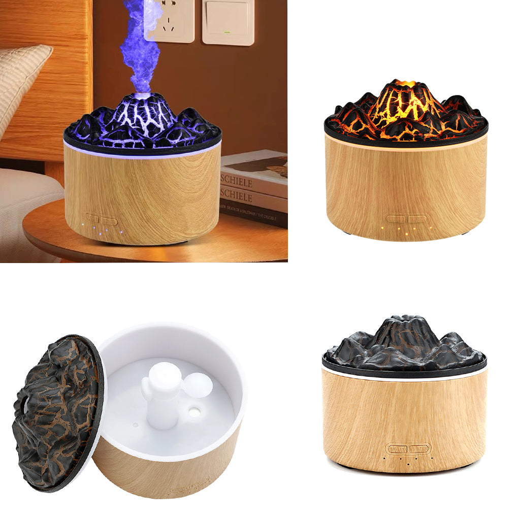 Flame Volcano Humidifiers Diffusers With Colored Lights Aromatherapy Diffusers Essential Home Room Decoration Fragrance