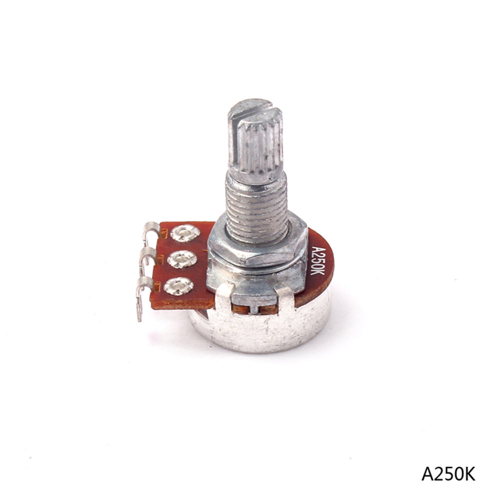 10pcs mini Long Split Shaft Guitar Potentiometer Pots A250K /B250K/ A500K /B500K Potentiometers Choose for ELectric Guitar Parts