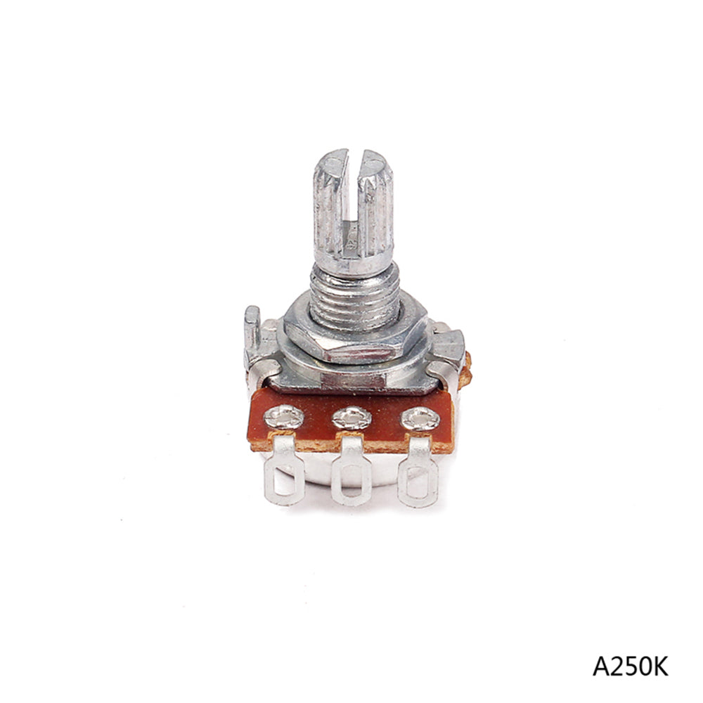 10PCS mini A250K B250K A500K   15mm Shaft Guitar Pots Short Shaft Potentiometer  Guitar Audio Tone Switch