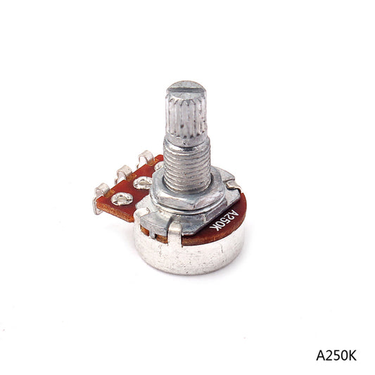 10pcs mini Long Split Shaft Guitar Potentiometer Pots A250K /B250K/ A500K /B500K Potentiometers Choose for ELectric Guitar Parts