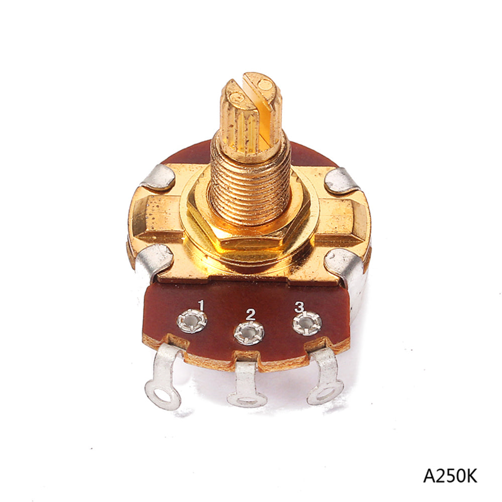 A/B 250k POTS Guitar Large Potentiometer Long Shaft Volume and Tone Controls,Gold