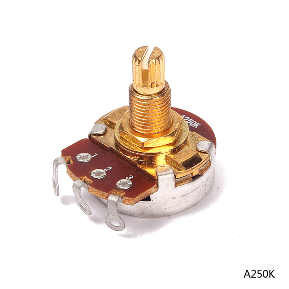 A/B 250k POTS Guitar Large Potentiometer Long Shaft Volume and Tone Controls,Gold