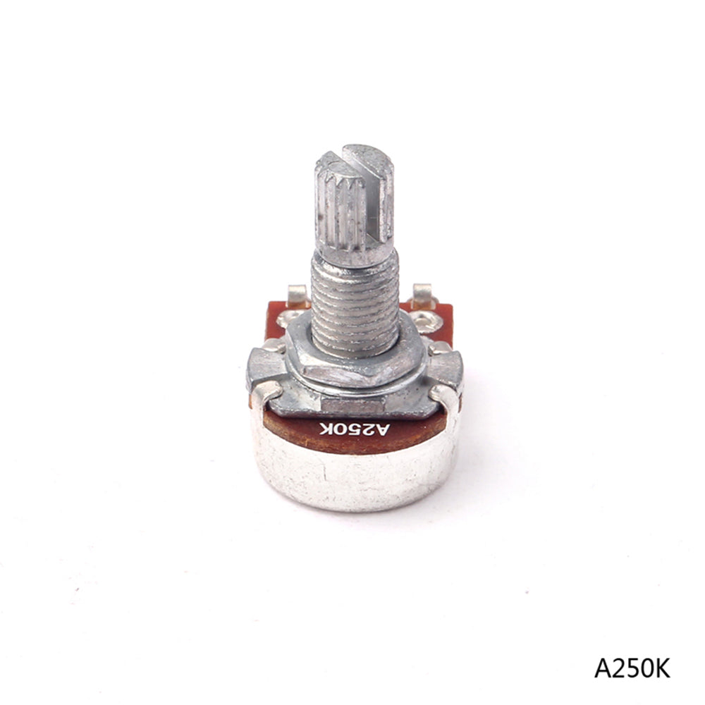 10pcs mini Long Split Shaft Guitar Potentiometer Pots A250K /B250K/ A500K /B500K Potentiometers Choose for ELectric Guitar Parts