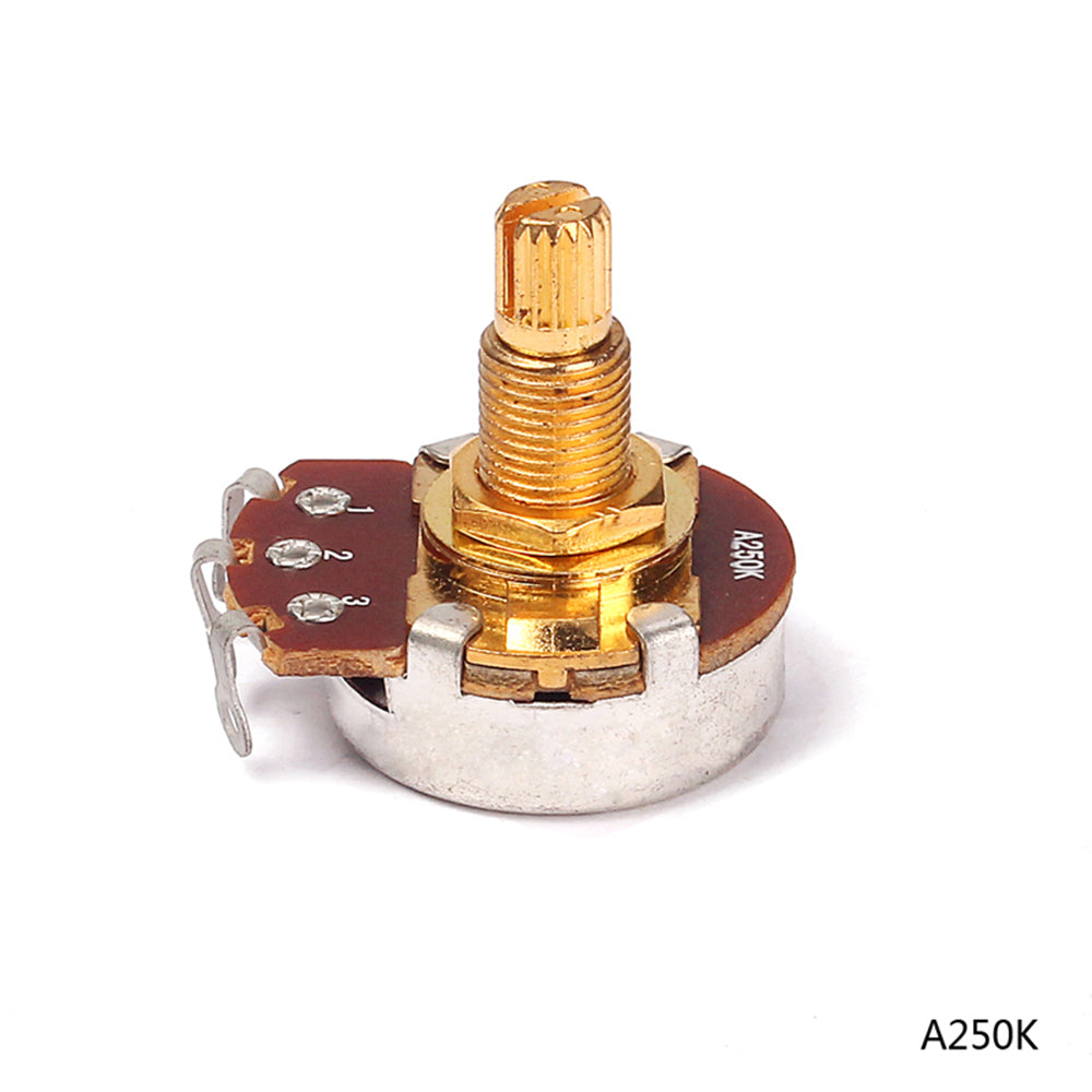 A/B 250k POTS Guitar Large Potentiometer Long Shaft Volume and Tone Controls,Gold