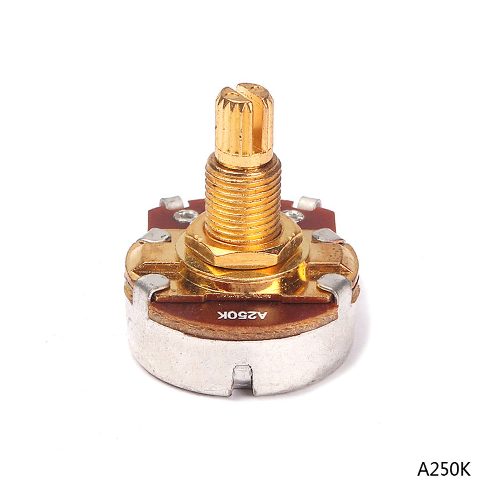 A/B 250k POTS Guitar Large Potentiometer Long Shaft Volume and Tone Controls,Gold