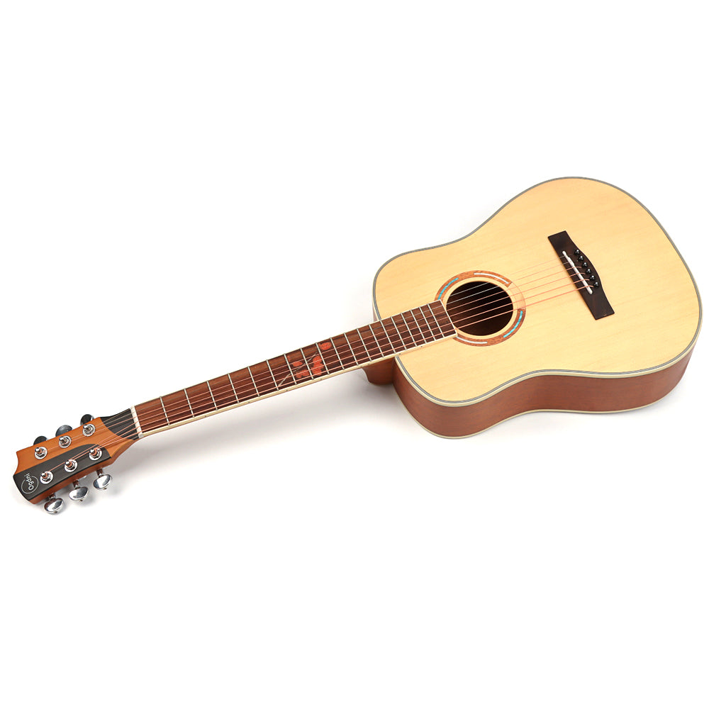 Acoustic Guitar 6 String Natural Cutaway 34 Inch Folk Guitar High Glossy Spruce Wood Top with