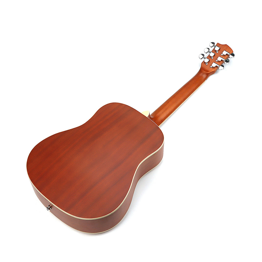 Acoustic Guitar 6 String Natural Cutaway 34 Inch Folk Guitar High Glossy Spruce Wood Top with