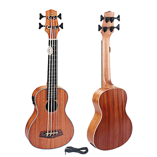 OGdni 30 inch Mini Electrica Guitar Musical Instruments Full Sapele Retro Closed Knob Ukulele 4 strings Bass Guitar