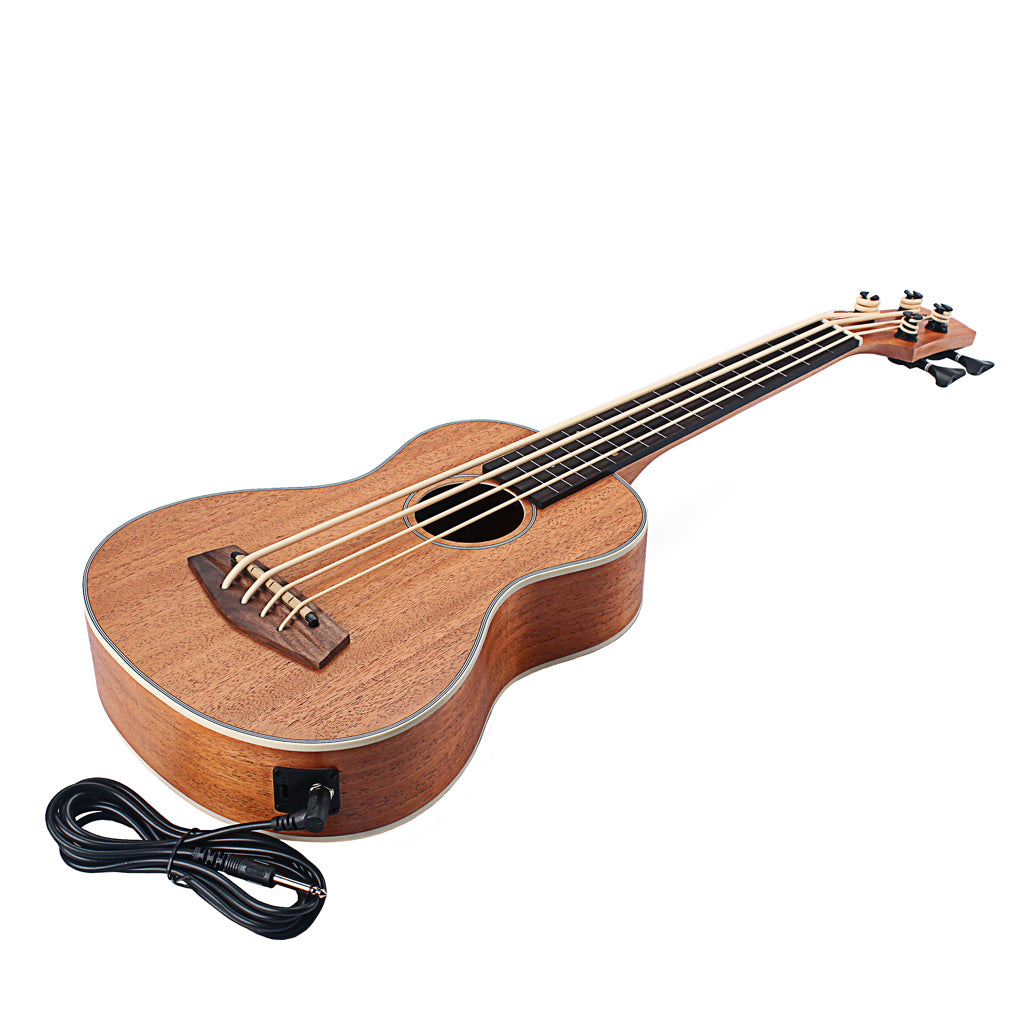 OGdni 30 inch Mini Electrica Guitar Musical Instruments Full Sapele Retro Closed Knob Ukulele 4 strings Bass Guitar