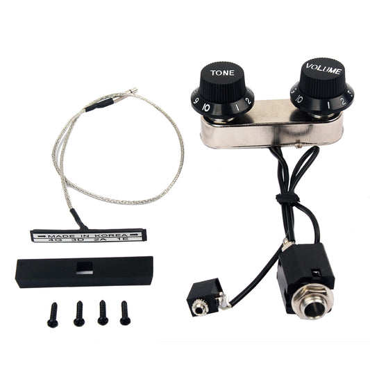 Guitar Violin Pickup Piezo Transducer Bridge Set with Tone Volume Knob