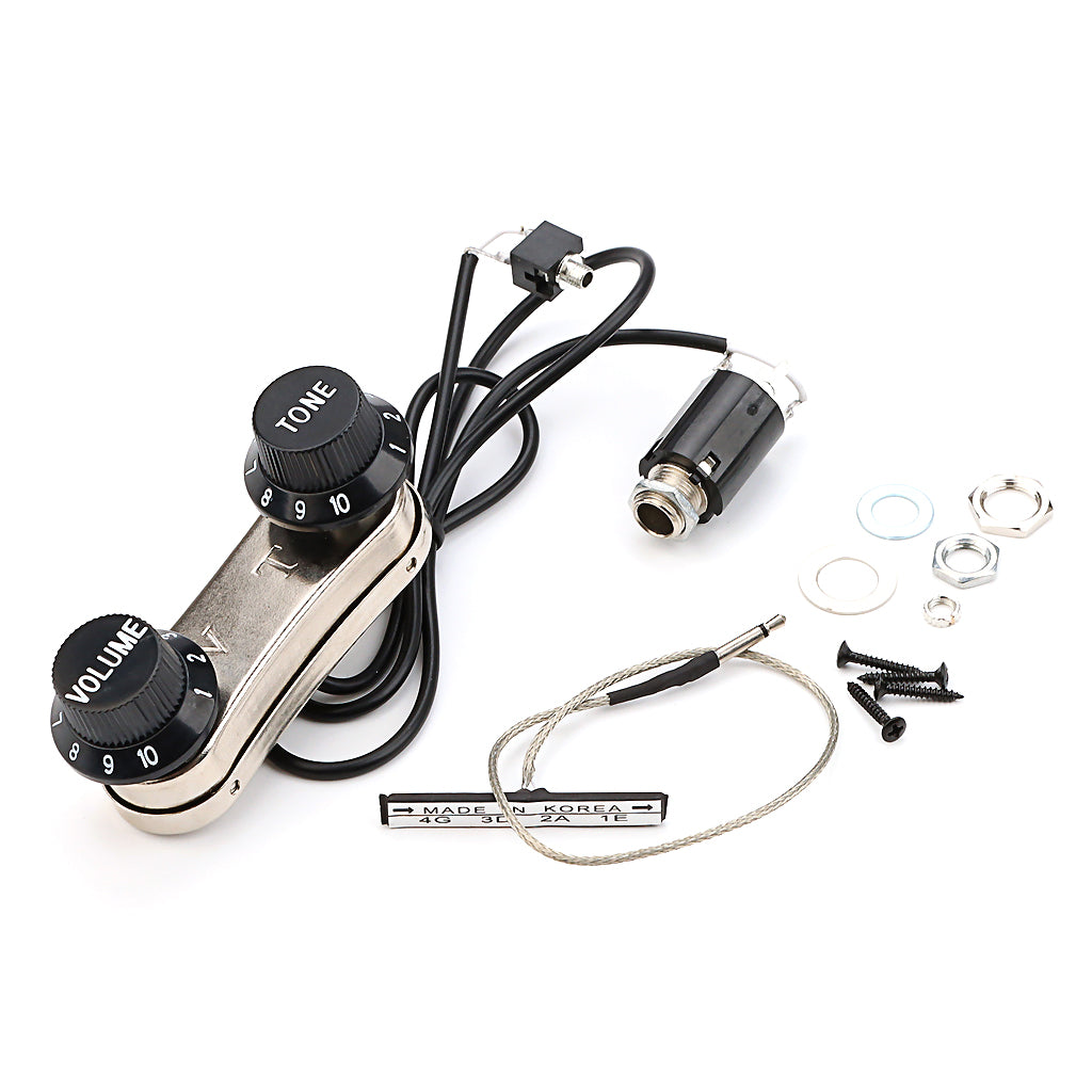 Violin Pickup Piezo Transducer Bridge Set with Tone Volume Knob for Violin Parts