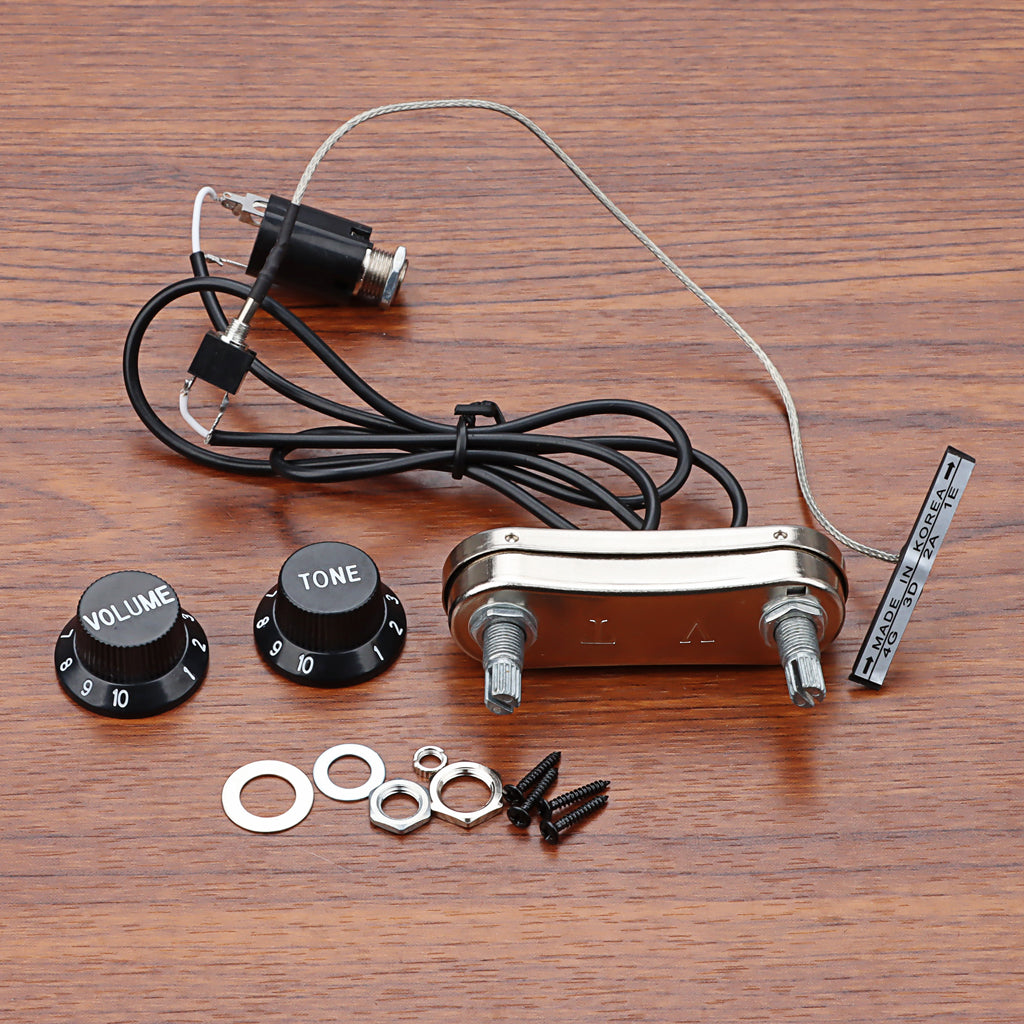 Violin Pickup Piezo Transducer Bridge Set with Tone Volume Knob for Violin Parts