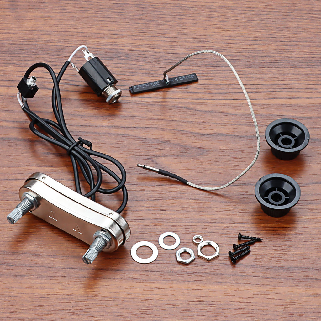 Violin Pickup Piezo Transducer Bridge Set with Tone Volume Knob for Violin Parts